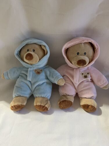 Baby TY PJ BEAR Blue ty Lux pink Stuffed Animal Toy lot - $89.05
