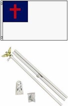 3x5 CHRISTIAN Flag w/ 6&#39; Outdoor Pole Kit - £17.40 GBP