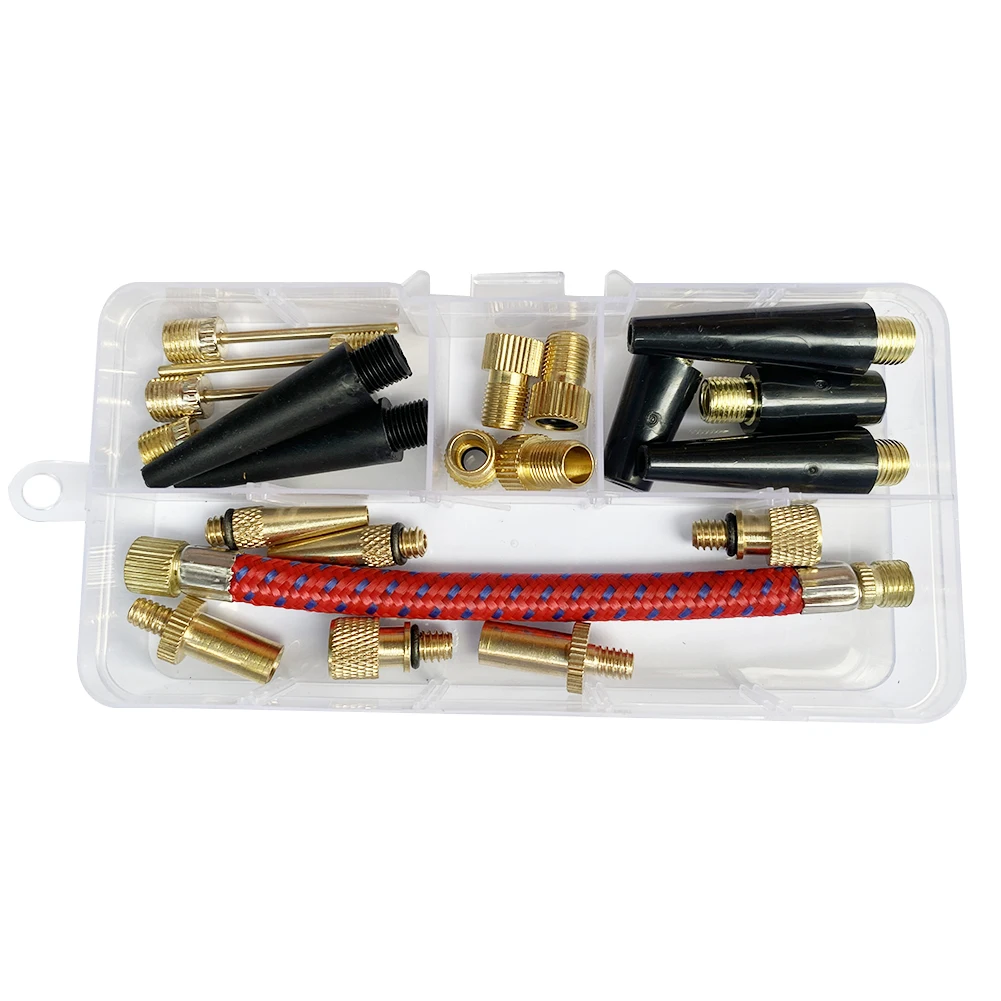 21pcs/set Bicycle Tire Inflatable  Needle Air Hose Adapter Kits Bicycle ... - $109.58