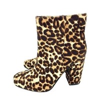 Charles David Boots Leopard Calf Hair Leather Ankle Booties Sz 5.5 New SH35 - $79.00