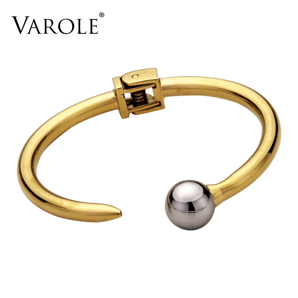 Nail Hollow Ball Can Open Bangles For Women Summer Love Bangle Bracelet Gold Col - £38.22 GBP