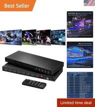 4x4 HDMI Matrix 4K 60Hz 4:4:4, 4 in 4 Out Switch Splitter, Audio Extract... - $196.00
