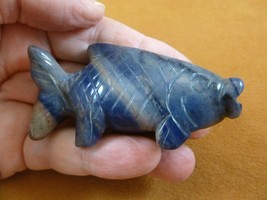 (Y-FIS-TR-708) blue Sodalite tropical FISH gemstone carving gem fishes a... - £13.89 GBP