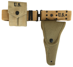 M1936 Canvas Pistol Belt with M1911 Canvas Colt Holster and Colt Magazin... - $38.64