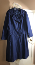 Vintage 1960s Classic style Navy Blue Long Coat Lightweight Dress Sears Women&#39;s - £48.34 GBP