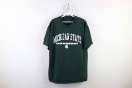 Vtg Mens Large Faded Spell Out Michigan State University Short Sleeve T-Shirt - £23.22 GBP