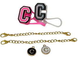 4 Pc. Straw Cover Caps & Letter Charms for Water Tumblers with Handle CAP-C image 3