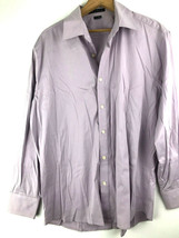 Theory Large Shirt Mens Button Down Dress Shirt Light Purple Cotton Stre... - $16.29