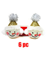 6 pc 4&quot; Snowman Christmas Holiday Hangable Ornament Decoration Santa Hat... - $13.09