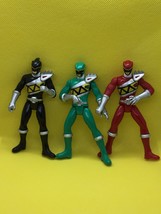 Red Green &amp; Black Power Rangers Dino Charge Action Figures 4-1/2&quot; Tall - £7.63 GBP