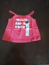 I&#39;m Happy And You Know It Pink Girls Size 6 Months Tank Top - £7.91 GBP