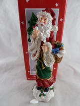 Vintage JCPenney Musical Old World Santa Figurine w Bird Plays Jingle Bells 7&quot; - £15.55 GBP