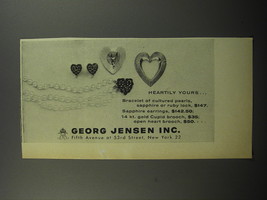 1956 Georg Jensen Jewelry Ad - Heartily yours - $18.49