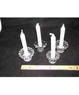 Vintage  Lot of 4 Candle Stick Holders Cut Crystal Glass  American Brill... - £8.55 GBP
