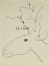 &quot; Le Cerf &quot; Par Pablo Picasso Lithographie De Buffon Livre 14 3/4 &quot; x11 &quot; - £146.27 GBP