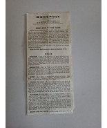 Vintage 1961 Monopoly Board Game Rules Instructions Only  - $149.73 MXN