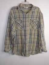 VTG Carhartt Plaid Flannel Shirt Rugged Outdoor Wear USA Mens XL Distressed - $33.66