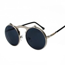 Sunglasses retro round metal sun glasses men women brand designer circle oculos cycling thumb200