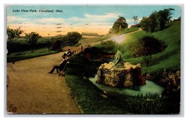 Fountain in Lake View Park Cleveland Ohio OH 1910 DB Postcard V19 - £2.33 GBP