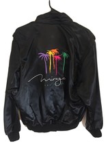 VTG MIRAGE LAS VEGAS EMBROIDERED BLACK SATIN BOMBER JACKET Full-Zip MEDI... - £75.84 GBP