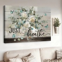 Watercolor jasmine Blue butterfly Just breathe Gift for Jesus Christ Canvas  - £18.44 GBP+