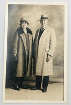 VTG 1920&#39;s RPPC Senior Couple Huband &amp; Flapper Wife Real Photo Postcard Unused  - £11.18 GBP