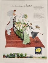 1950 Print Ad Lees Carpets Wedding Bride Throws Bouquet Bridgeport,Penns... - $17.08