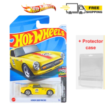 Hot Wheels Honda S800 Racing Yellow #209 HW Race Day 10/10 with case - $503.75 MXN