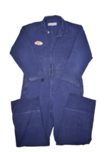 Vintage Coveralls Mens 44 Navy Mechanic Jumpsuit Workwear Distressed Mad... - £41.74 GBP
