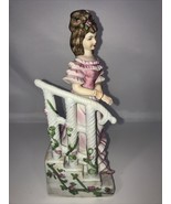 Lefton China Girl in Pink Dress on Stairs #GG6142 RARE Figurine - £15.15 GBP