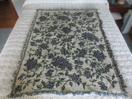 New Simply Home Classic Violets Cotton/Polyester Fringed Throw - 40&quot; X 50&quot; - £19.98 GBP