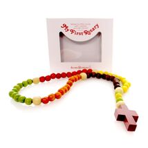 Wood Beaded Rosary 20.5 Inches Long - $19.78