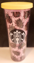 Starbucks Pink Beetle Bug Mermaid 24 Oz. Siren Logo Venti Tumbler Cold Cup Rare! - £54.75 GBP
