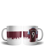 FOOTBALL MUG WITH THE POSSIBILITY OF PERSONALIZATION IDEAL GIFT THE HAMMERS - $22.21 CAD