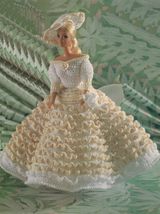 Crochet Barbie WALTZING MATILDA Gown Bag Hat Summer Suit Party Dress Pat... - $9.99