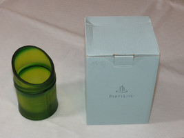 Party Lite P90661 Bamboo Tealight Holder green glass candle holder with box - £16.18 GBP