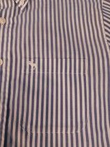 Abercrombie & Fitch Long Sleeve Button-Down Collar Men Shirt XS Wht/Blue Striped image 8