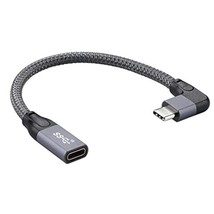 Cablecc Left Right Angled USB-C USB 3.1 Type C Male to Female Extension Data Cab - £13.33 GBP