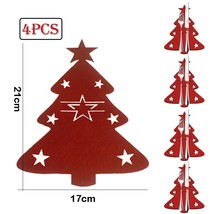 4PCS Xmas Cutlery Bag  Fork Storage Bag Christmas Tree s Snowflake Xmas  Fork Ba - £115.51 GBP