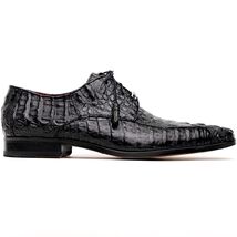 Apricena Genuine Caiman Crocodile Dress Derby's Shoes Black image 2