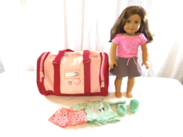American Girl Doll 18&quot; Truly Me Brown Hair Blue Eyes Freckles 2008 + Duf... - £45.10 GBP