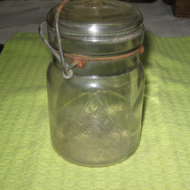 Security Seal -Canning Jar &amp; Lid-Clear-Wire Bail-Pint-1900-1920-USA - £6.39 GBP