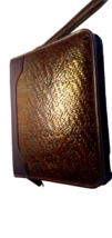FRANKLIN QUEST  Woven Anilline Leather Planner Binder Brown Zip Around C... - $42.00