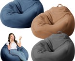 For Kids And Adults, Hushee 3 Pcs\. Stuffed Storage Bean Bag Chair Cover... - $52.92