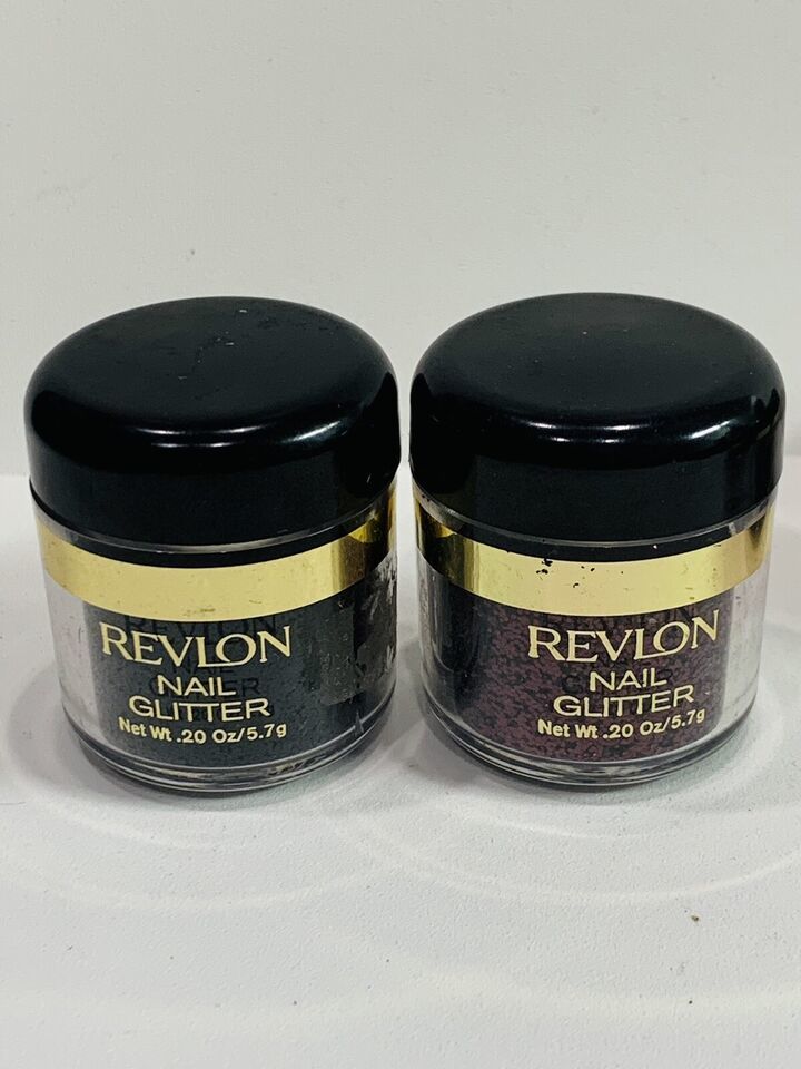 Revlon nail glitter black strobe &amp; wild garnet .20oz/5.7g - $10.41