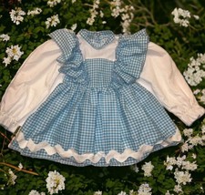 Vintage Wizard of Oz Dorothy Dress Doll Clothes Costume Blue White Checkered EUC - £17.36 GBP