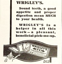 1923 Wrigley&#39;s Chewing Gum Advertisement Digestion Ephemera Candy 4 x 2.25&quot; - £13.21 GBP
