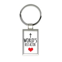 Worlds Best ACTOR : Gift Keychain Heart Love Family Work Christmas Birthday - £6.28 GBP