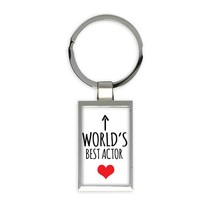 Worlds Best ACTOR : Gift Keychain Heart Love Family Work Christmas Birthday - £6.34 GBP