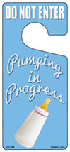 Pumping In Progress Blue Novelty Metal Door Hanger DH-096 - $18.95